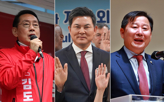 국민의힘 제22대 국회 첫 원내대표 후보군으로 거론되는 인물들 중 김도읍(왼쪽부터) 부산 강서 당선인, 김태호 경남 양산을 당선인, 이철규 강원 동해태백삼척정선 당선인.<각 인물 페이스북 사진 갈무리>